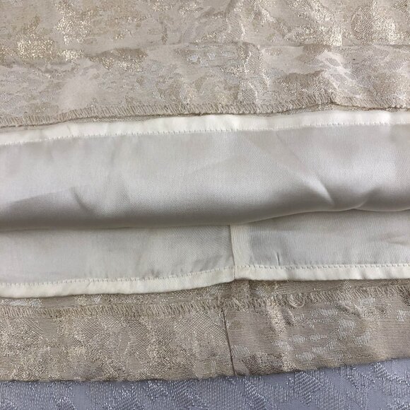 Jennifer Lopez Elegant Cream Shimmering Floral Sleeveless Midi Prom Dress Size 8 - Picture 13 of 16